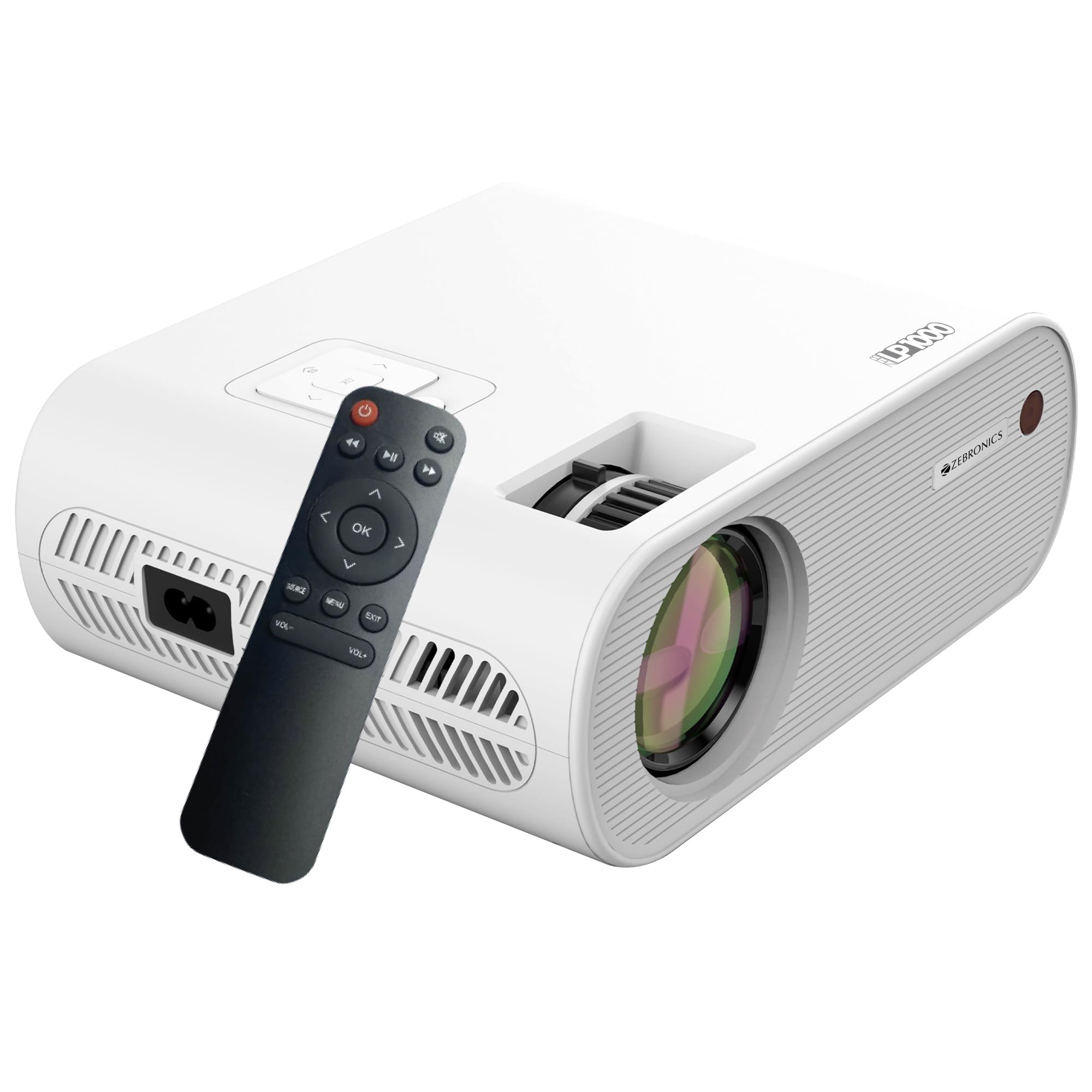 ZEBRONICS LP1000 LED Projector with 3300 Lumens Max, 150-inch